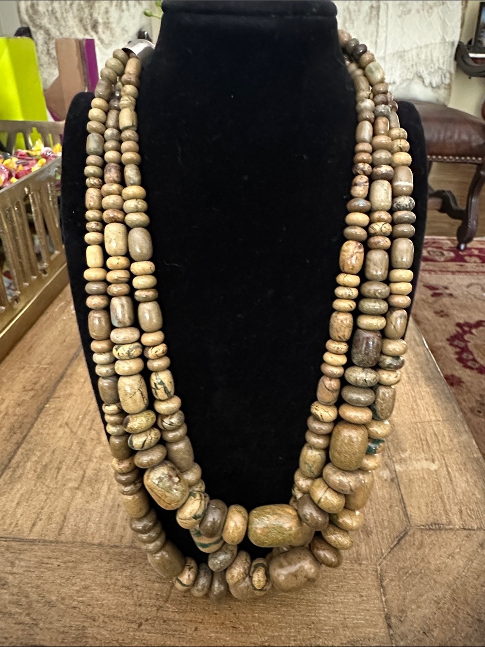 Jay King Multi-Strand Earth Tone Stone Necklace